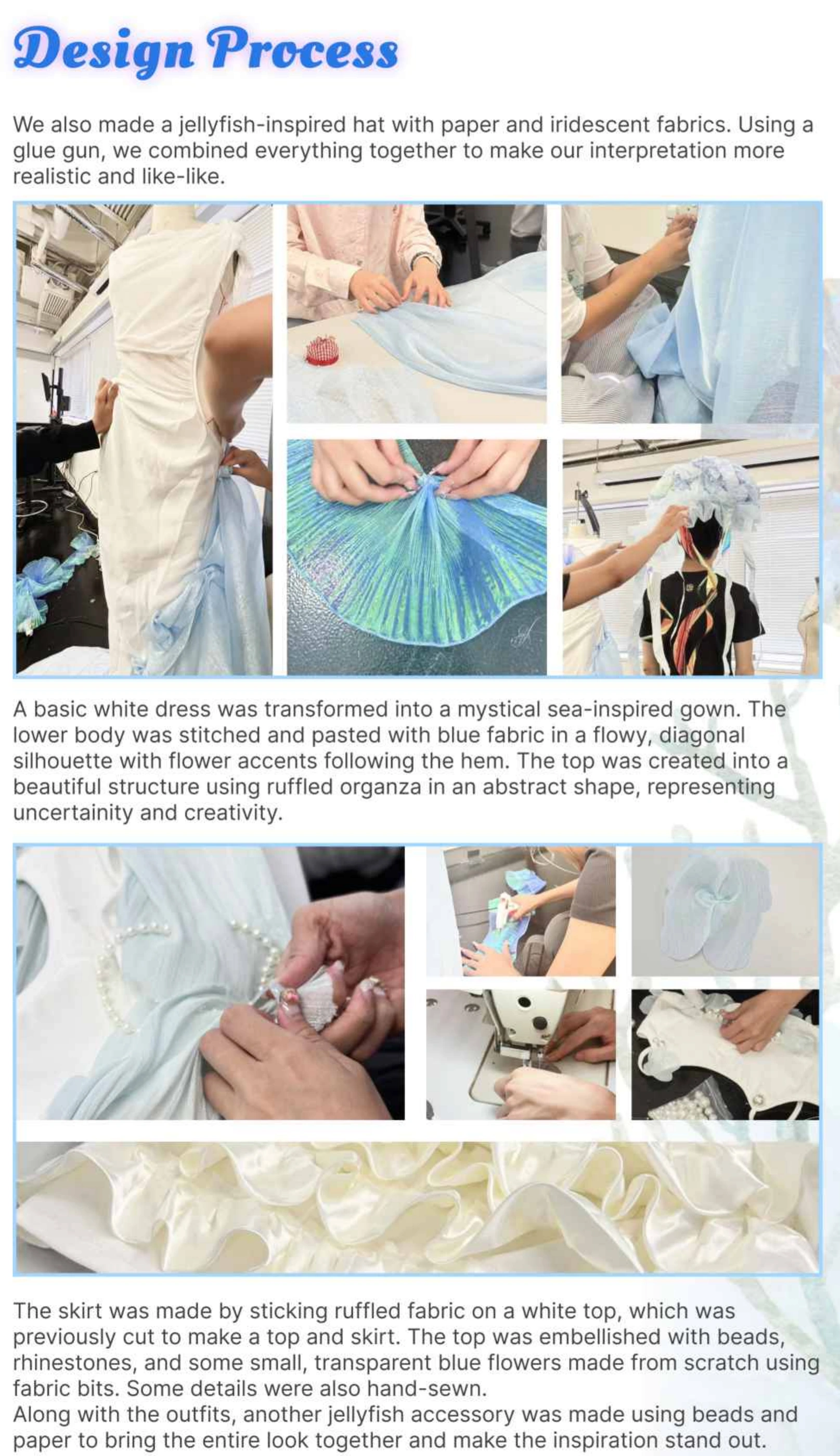 Construction record: cutting, joining, shaping and decorative details.